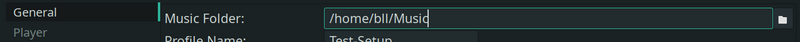 Configure / General / Music Folder